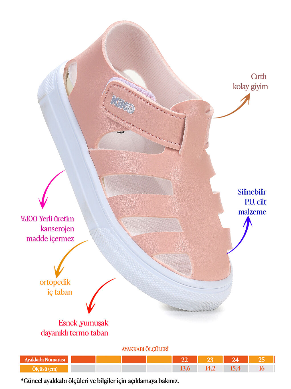 Pembe Limba Cırtlı Kız Bebek Sandalet-1