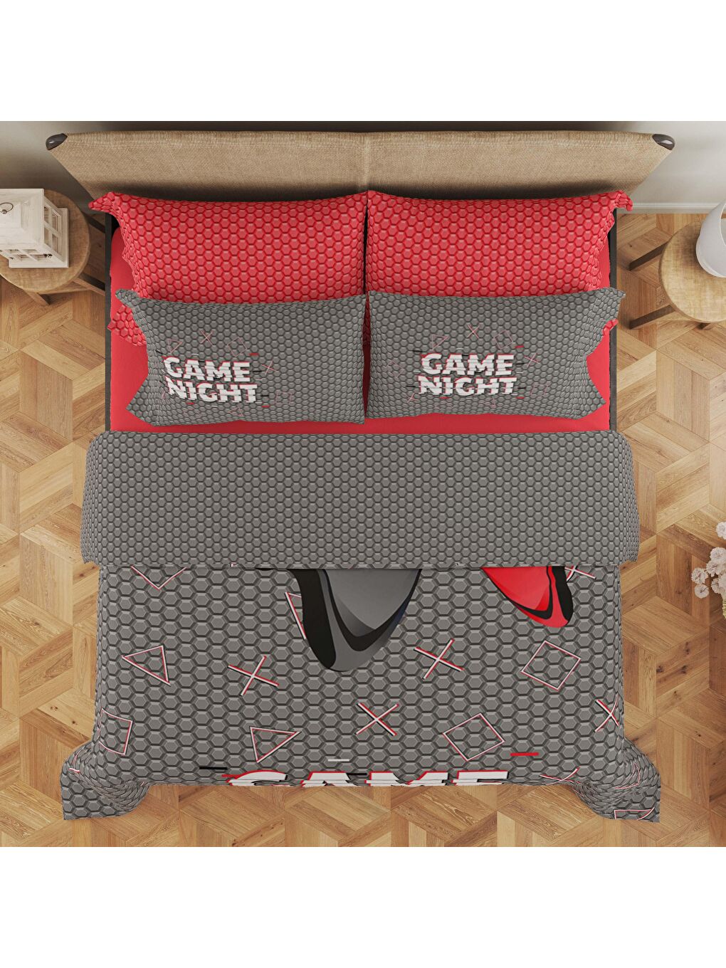 Karışık Desenli Çift Kişilik Nevresim Takımı (200x220 cm)-1