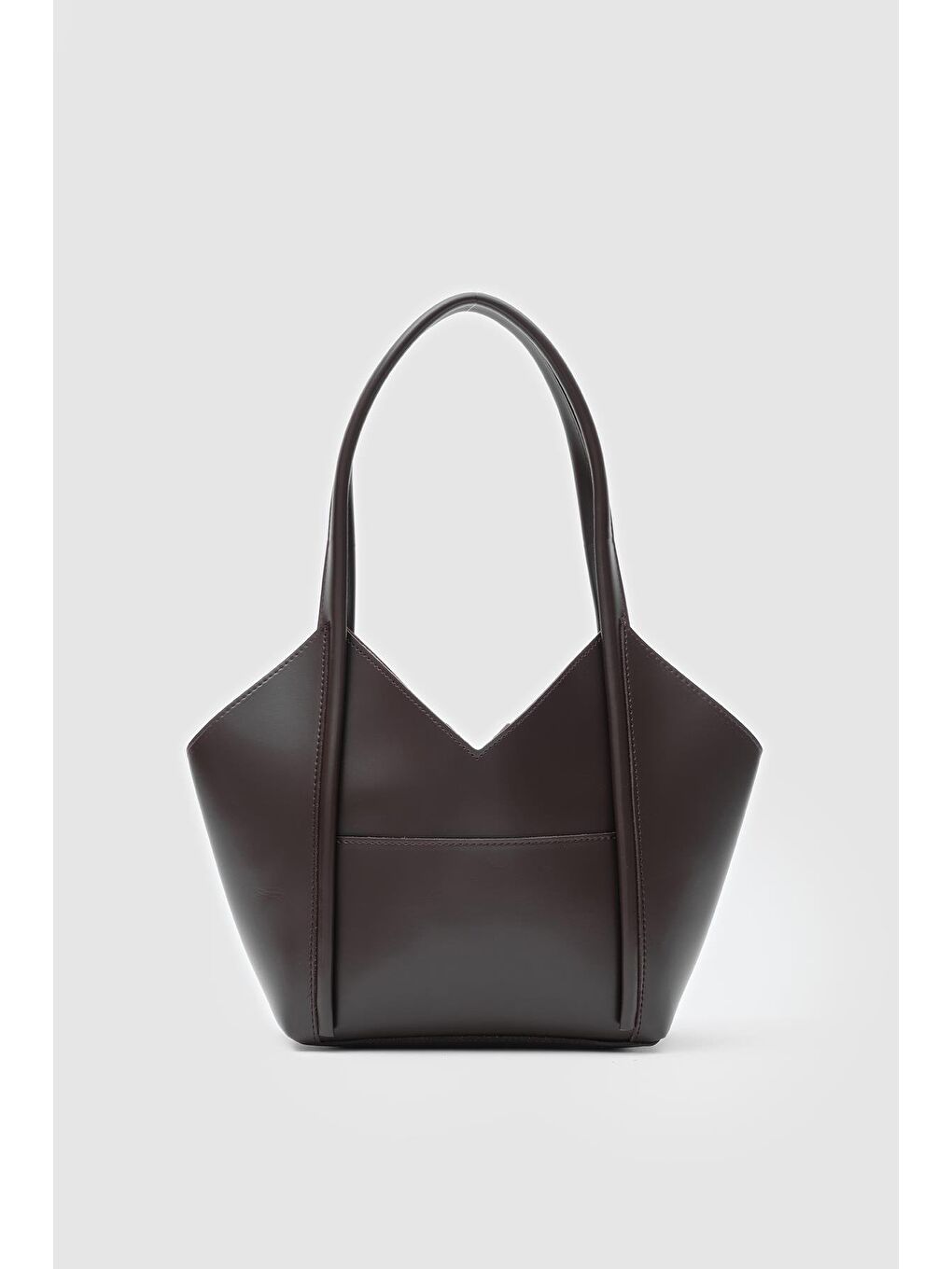 Kahverengi Geza Asimetrik Omuz Çantası Acı Kahve