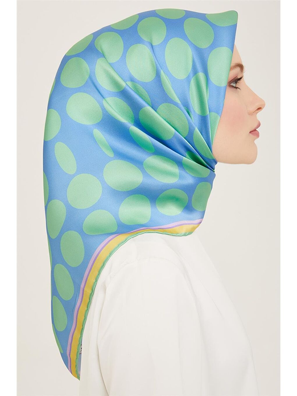 Karışık Geometrik Desenli Sura İpek Eşarp 24Ya9157 53-1