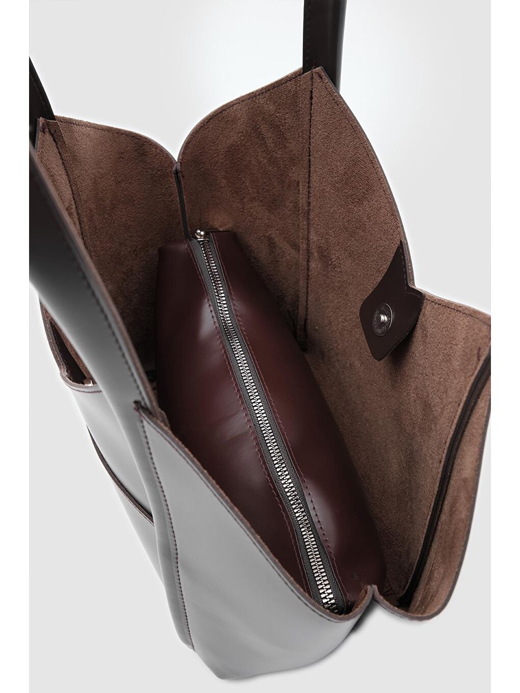 Kahverengi Geza Asimetrik Omuz Çantası Acı Kahve-4