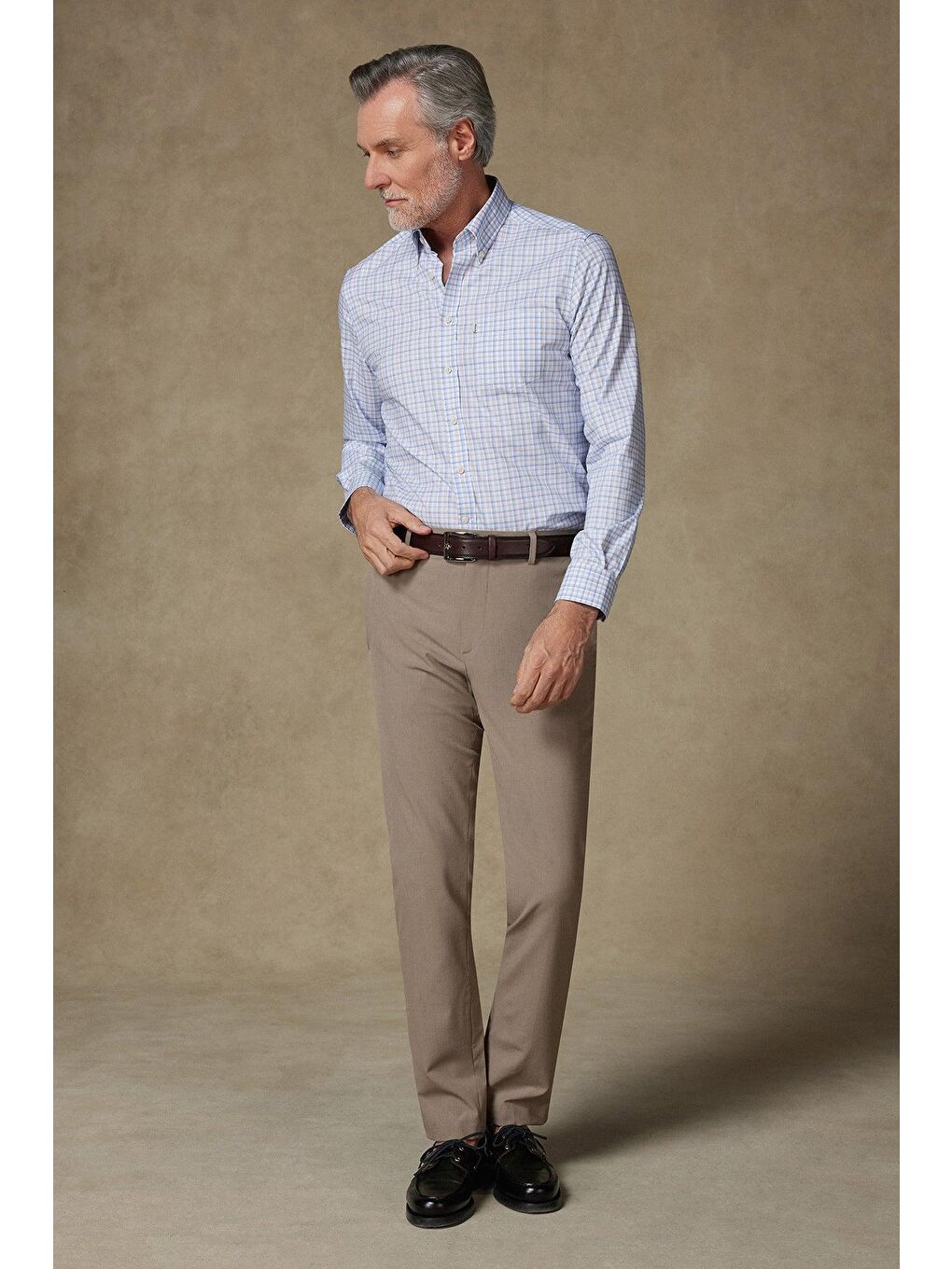 Aldo Poplin Pamuklu Comfort Fit Açık Mavi Düğmeli Yaka Erkek Kareli %100 Pamuk Gömlek-2