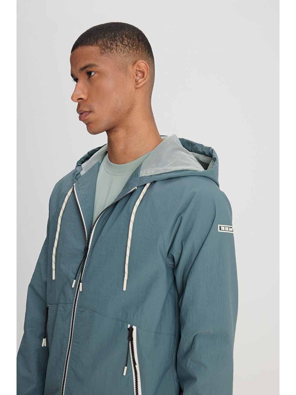 Regular Fit Normal Kesim Kapüşonlu Tam Fermuarlı Mint Yeşili Ceket-2