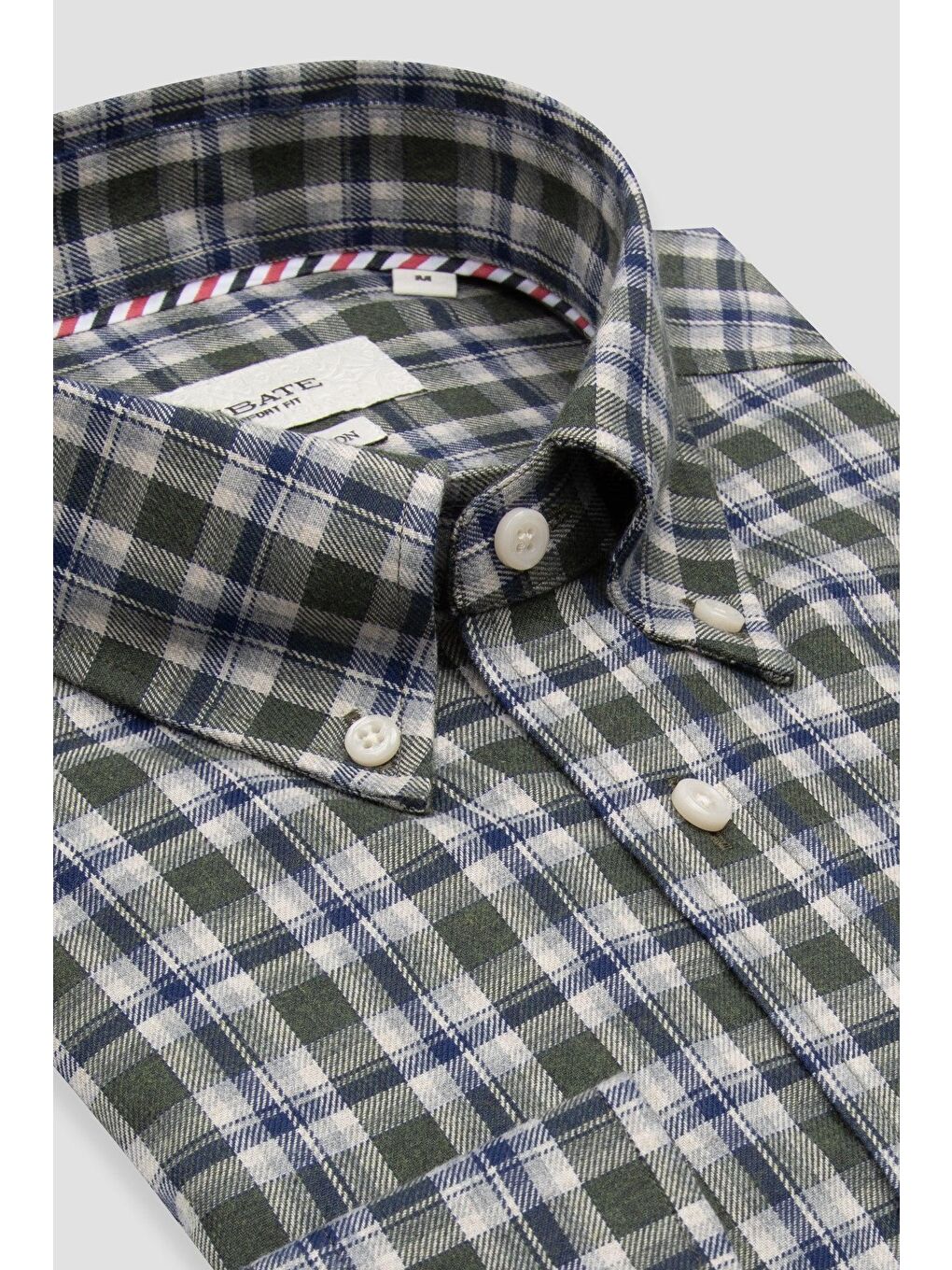 Aldo Poplin Pamuklu Comfort Fit Yeşil Düğmeli Yaka Erkek Kareli %100 Pamuk Gömlek-1