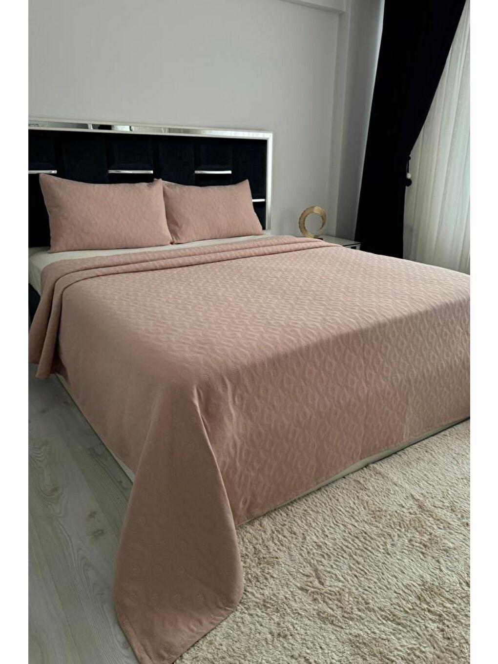 Karışık Powderlove 3 Parça Çift Kişilik Yatak Örtüsü 235x250 cm-2