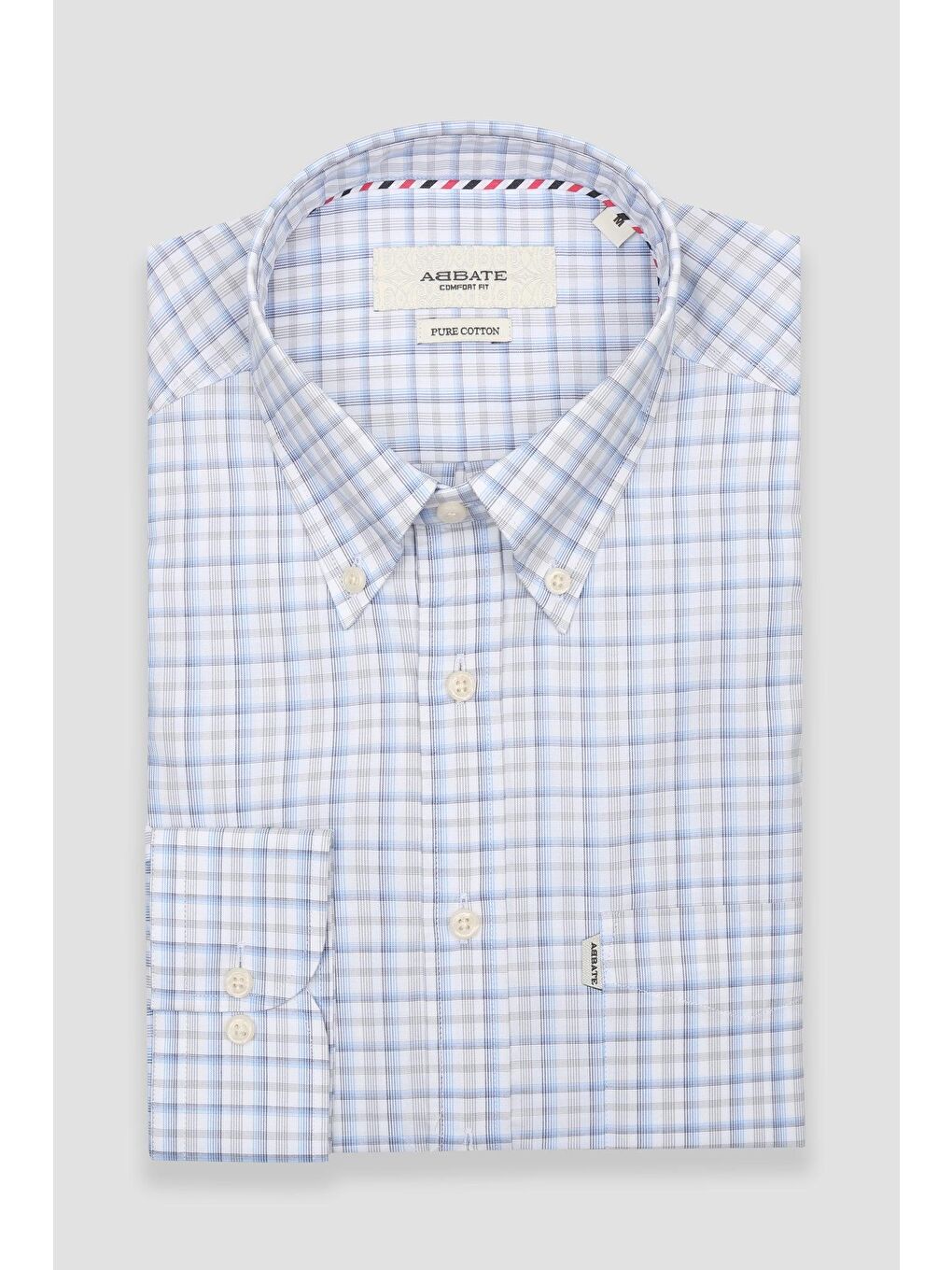 Aldo Poplin Pamuklu Comfort Fit Açık Mavi Düğmeli Yaka Erkek Kareli %100 Pamuk Gömlek-4