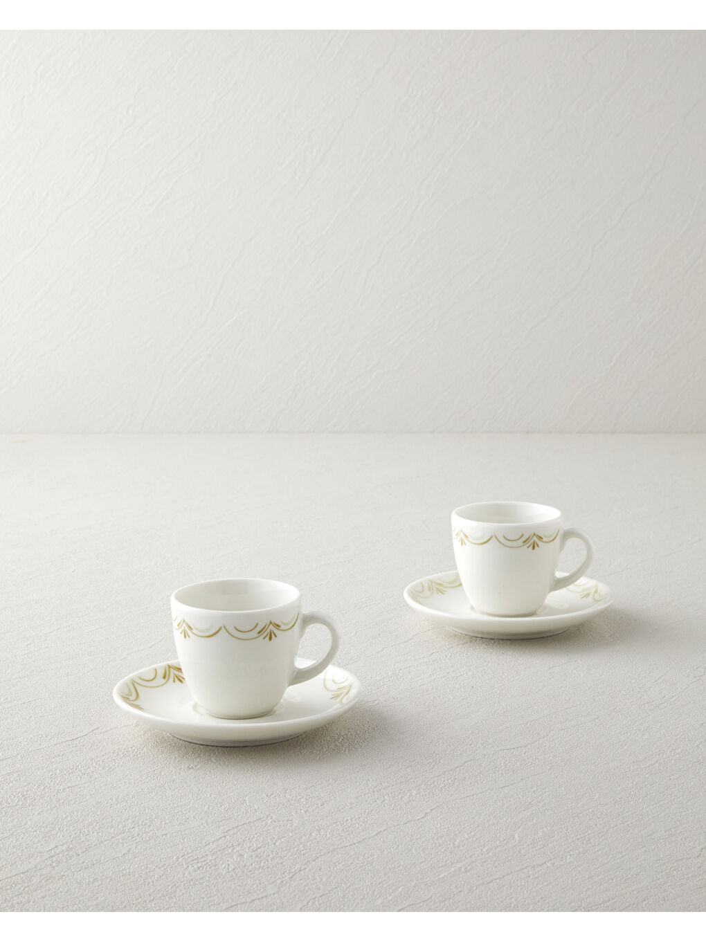 Whispering Bone Porselen 4 Parça 2 Kişilik Kahve Fincan Takımı 90 ml Yeşil