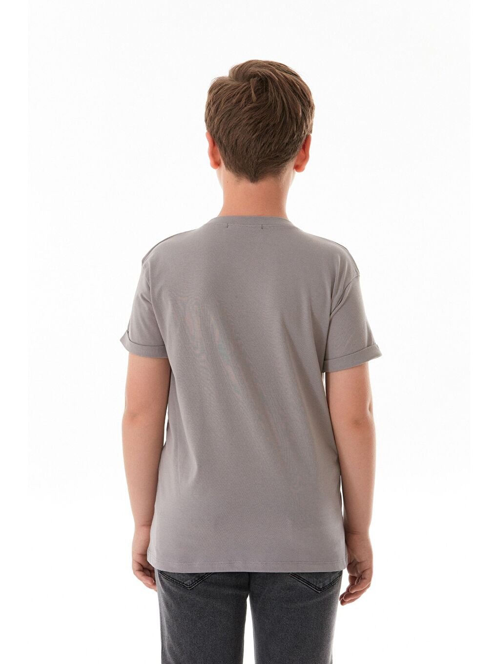 Gri Own Way Yazı Baskılı Erkek Çocuk Tişört-2
