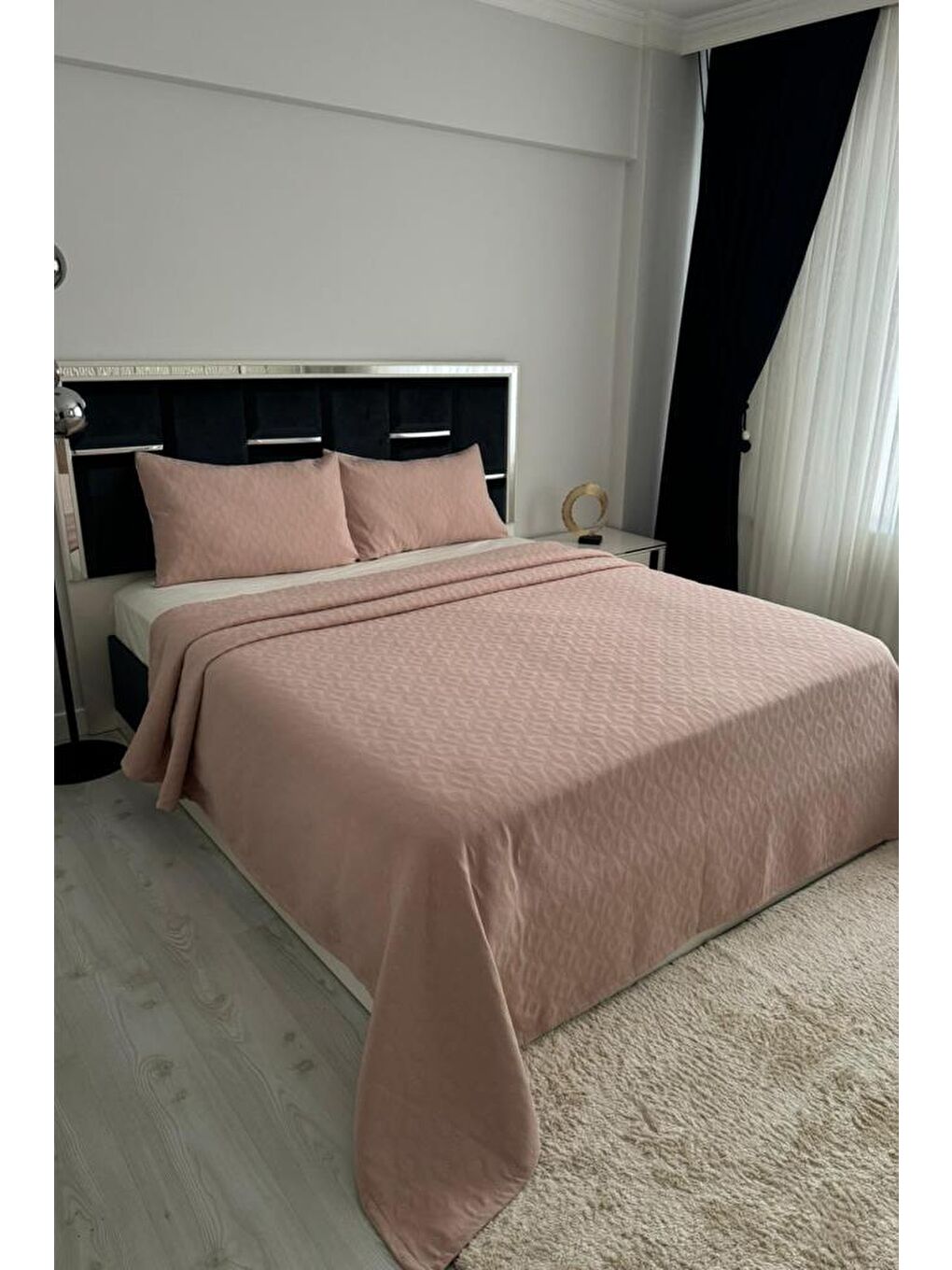 Karışık Powderlove 3 Parça Çift Kişilik Yatak Örtüsü 235x250 cm-5