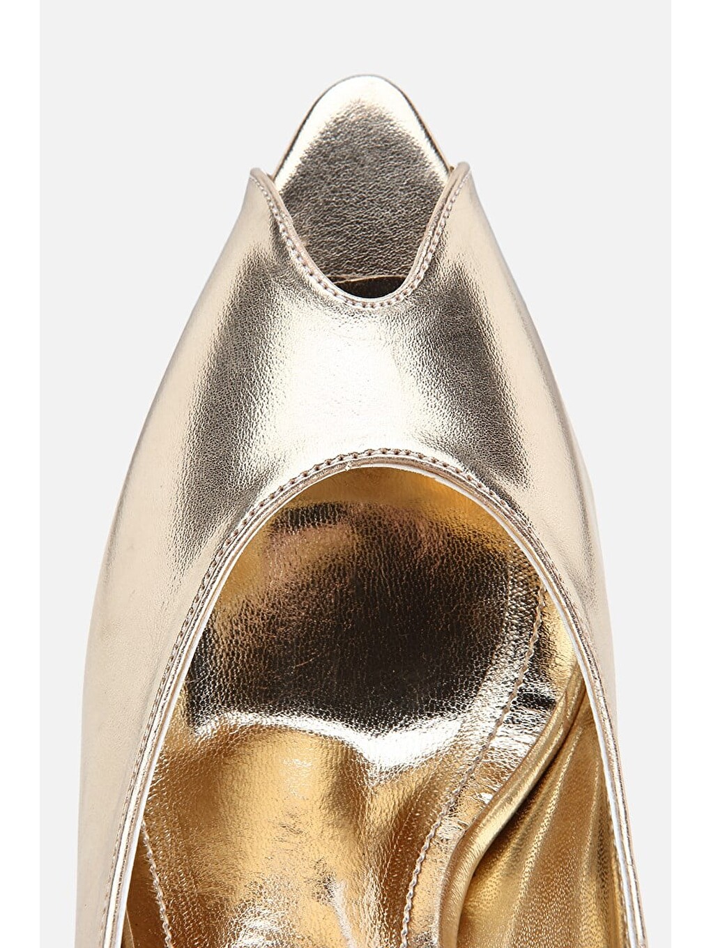 Sarı Kadın Gold Kısa Topuklu Günlük Stiletto-4