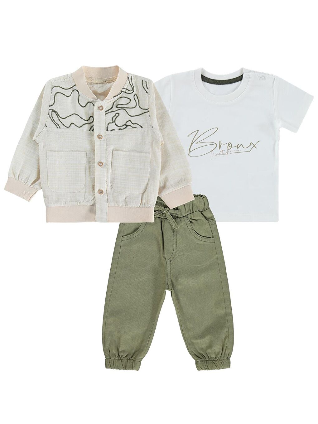 Hırkalı 3 Lü 6-18 Ay Takım - Yeşil-4