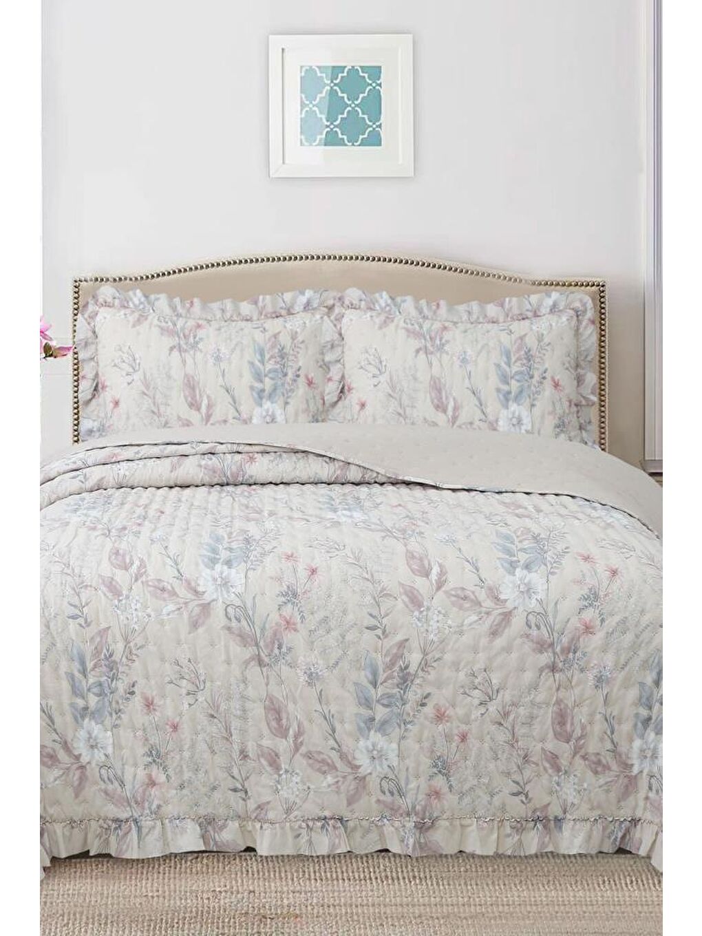 Karışık Breeze Orman Melodisi Çift Kişilik Yatak Örtüsü 240x260