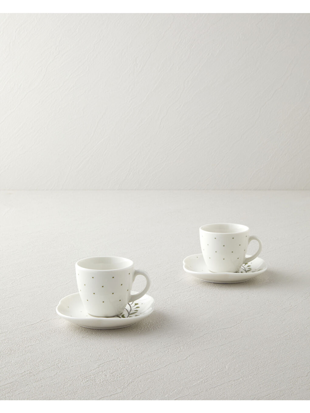 Sage Garden Bone Porselen 4 Parça 2 Kişilik Kahve Fincan Takımı 90 ml Yeşil