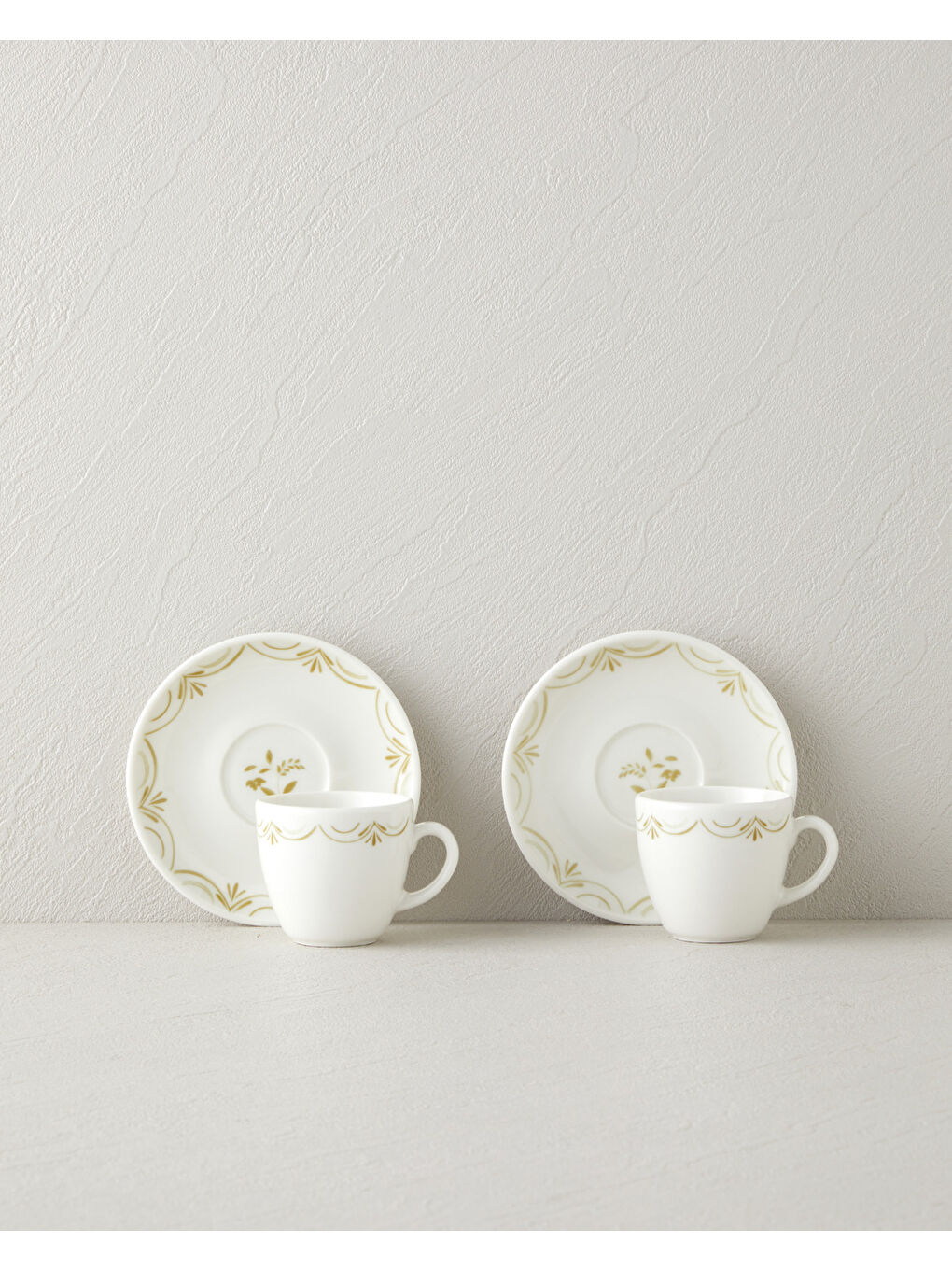 Whispering Bone Porselen 4 Parça 2 Kişilik Kahve Fincan Takımı 90 ml Yeşil-1