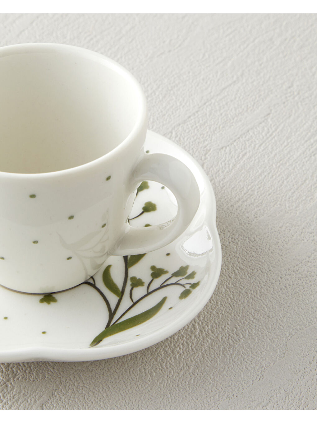 Sage Garden Bone Porselen 4 Parça 2 Kişilik Kahve Fincan Takımı 90 ml Yeşil-3