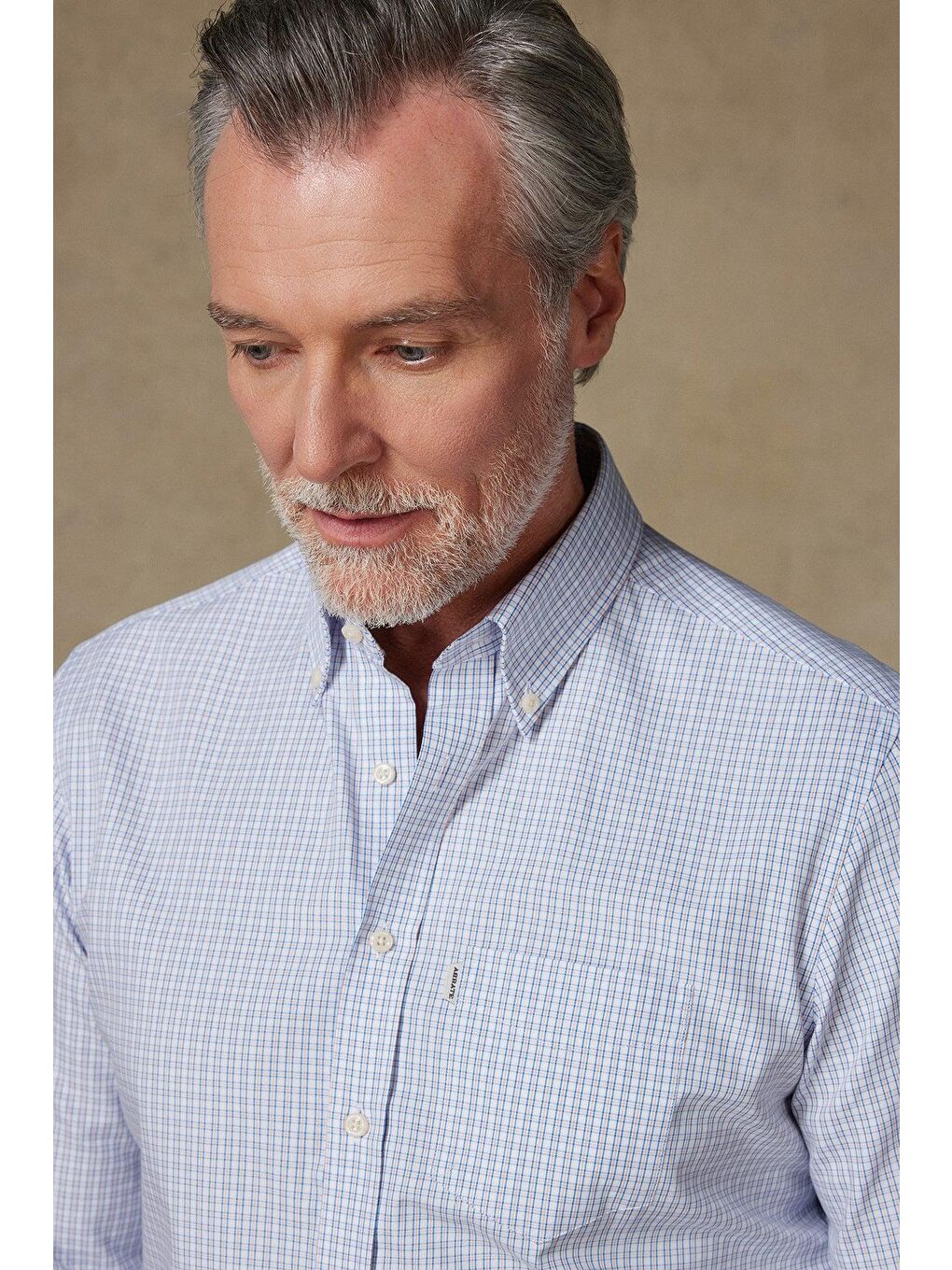 Aldo Poplin Pamuklu Comfort Fit Açık Mavi Düğmeli Yaka Erkek Kareli %100 Pamuk Gömlek-3