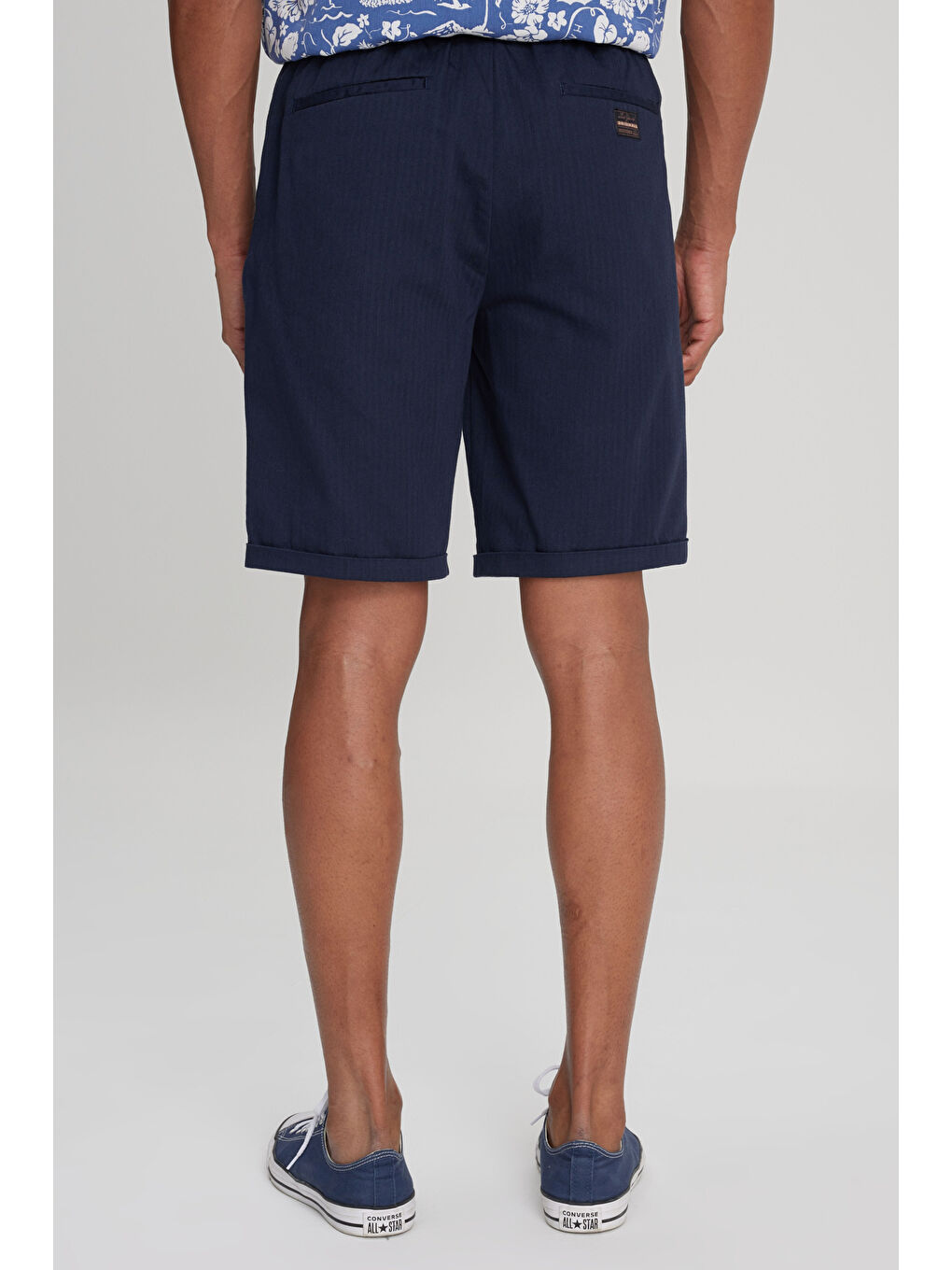 Regular Fit Normal Kesim %100 Pamuk Normal Bel Lacivert Chino Şort-4