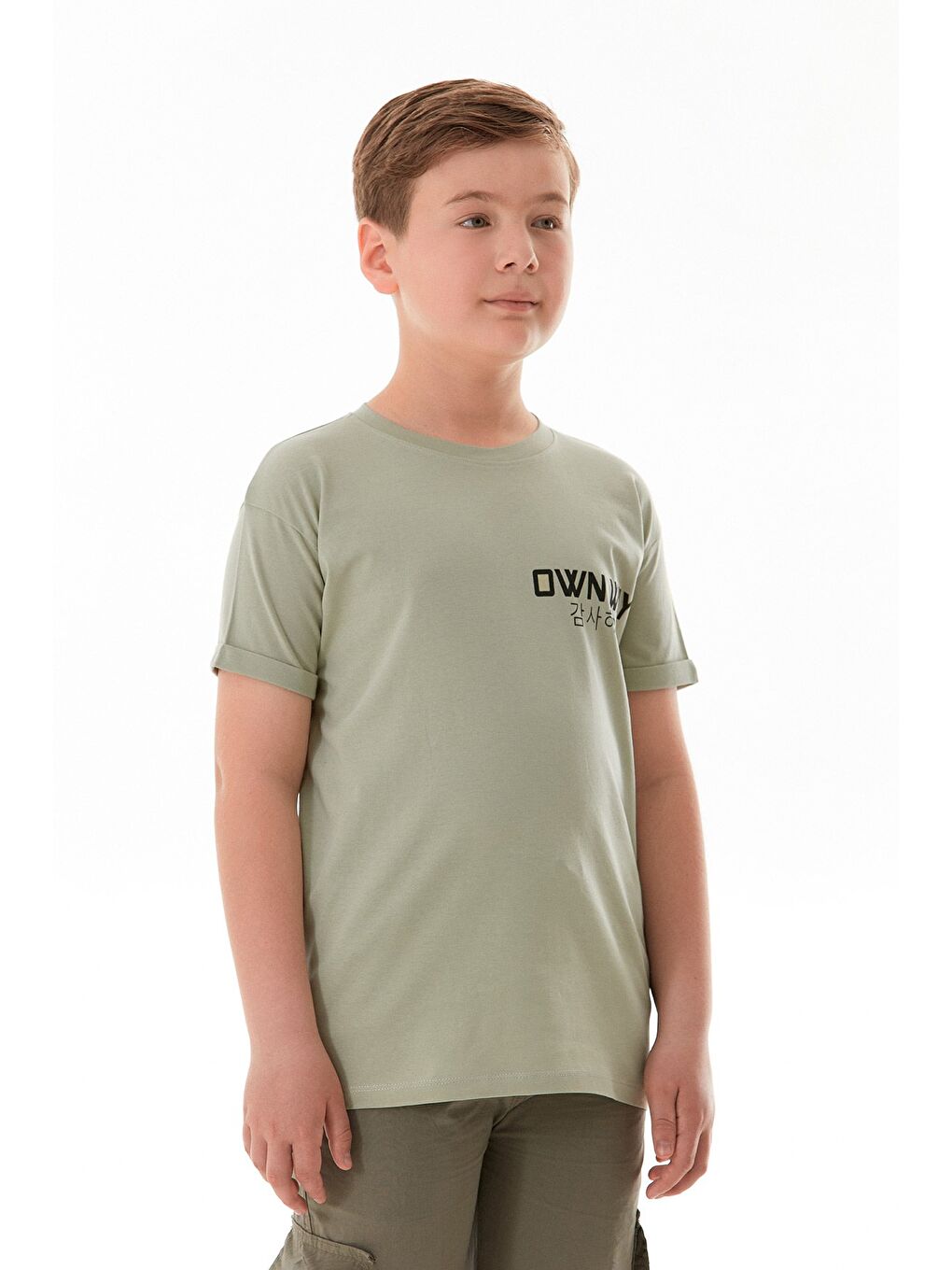 Turkuaz Own Way Yazı Baskılı Erkek Çocuk Tişört-4