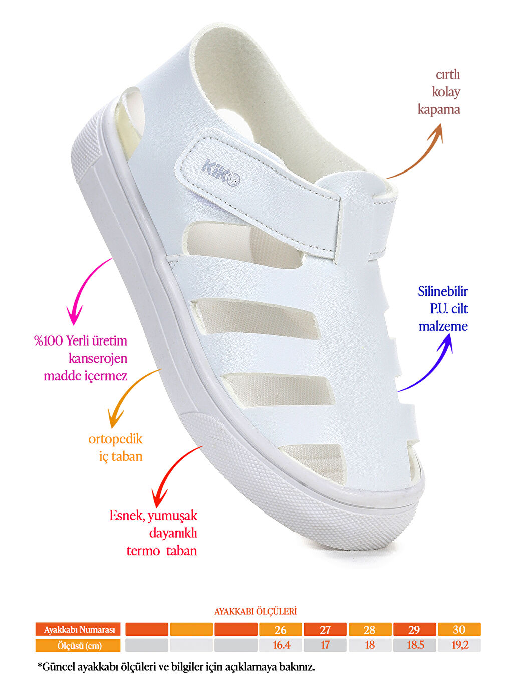 Beyaz Limba Cırtlı Erkek Çocuk Sandalet-1