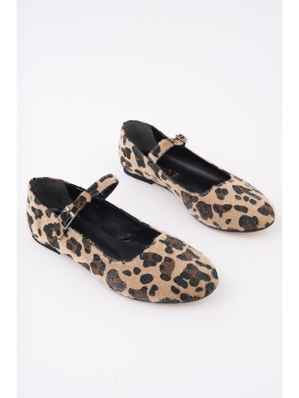 Sarı JENNİFER Tek Bantlı Leopar Desenli Kadın Günlük Babet-5