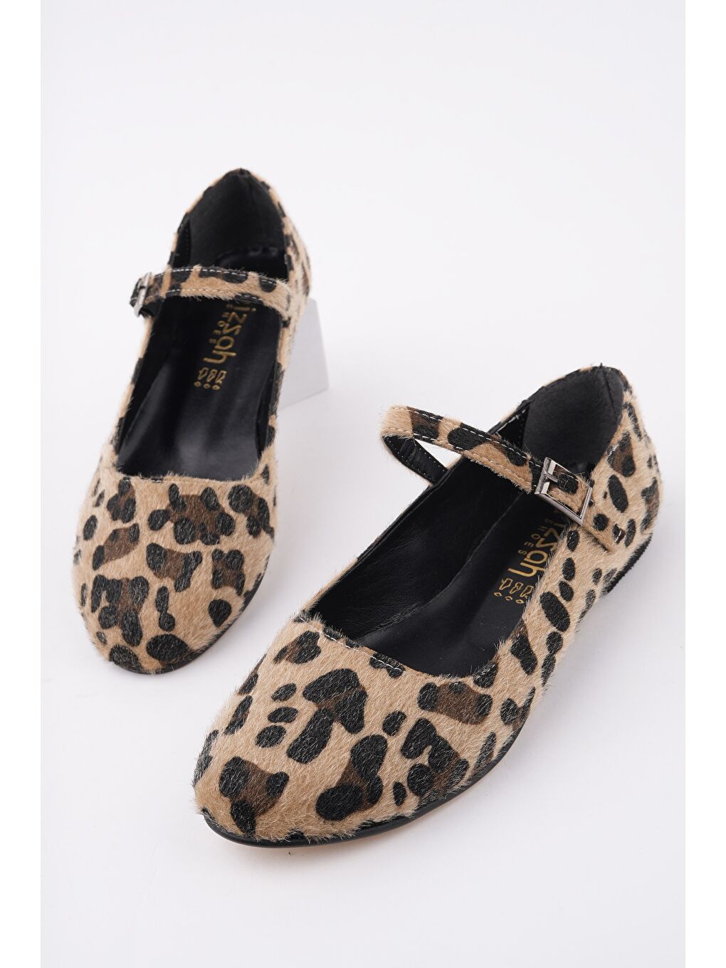 Sarı JENNİFER Tek Bantlı Leopar Desenli Kadın Günlük Babet-6