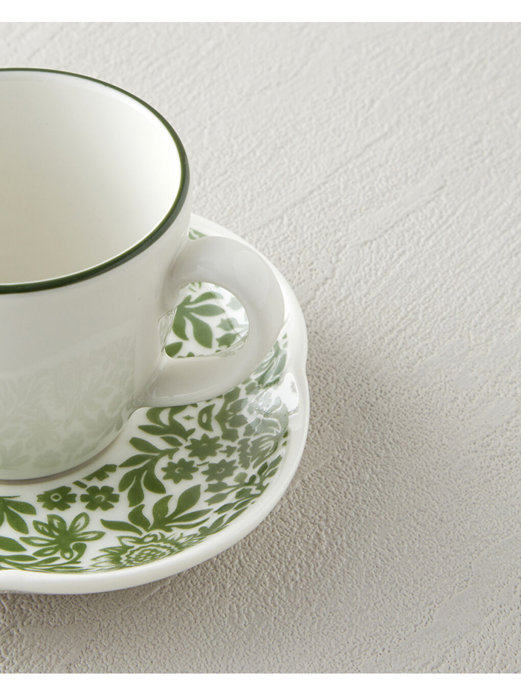 Petal Haven Bone Porselen 4 Parça 2 Kişilik Kahve Fincan Takımı 90 ml Yeşil-3