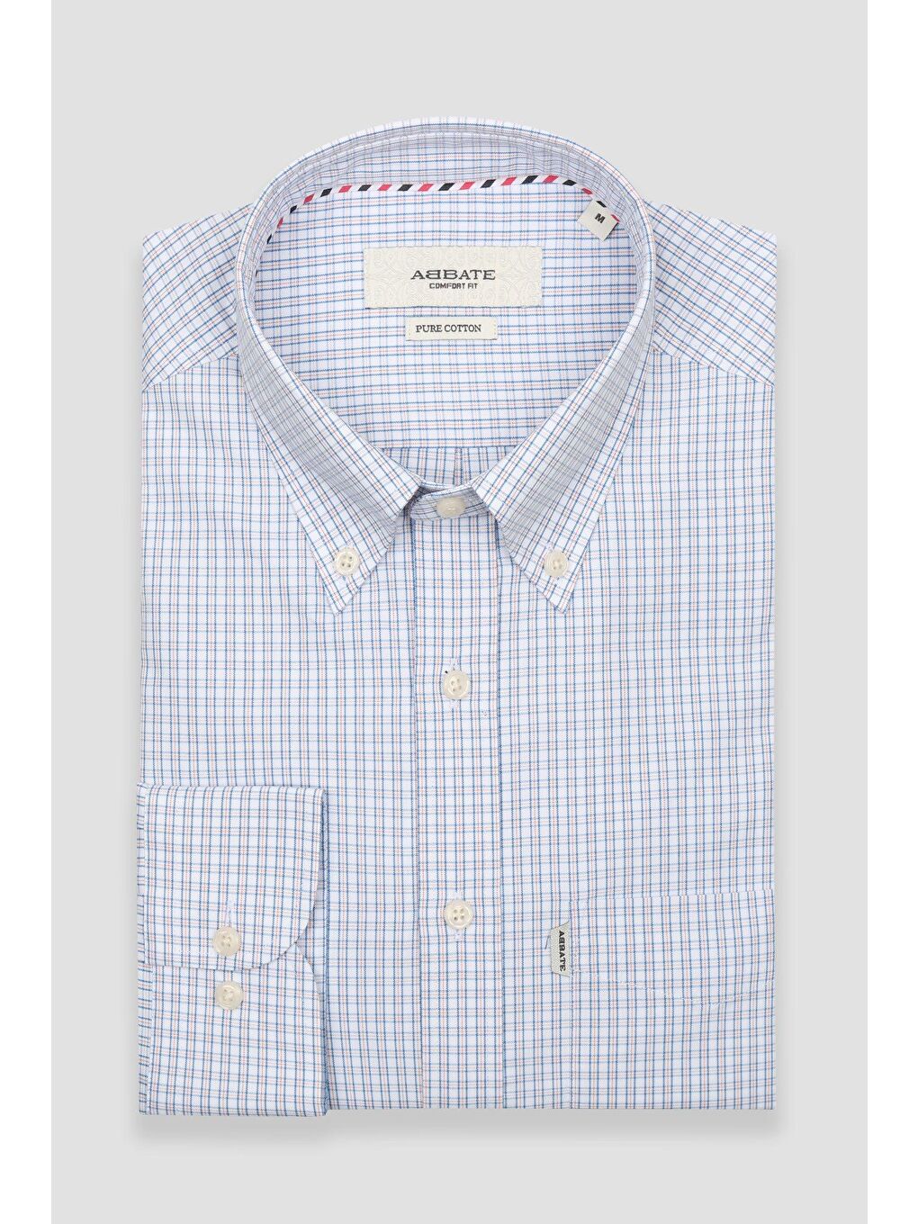 Aldo Poplin Pamuklu Comfort Fit Açık Mavi Düğmeli Yaka Erkek Kareli %100 Pamuk Gömlek-4