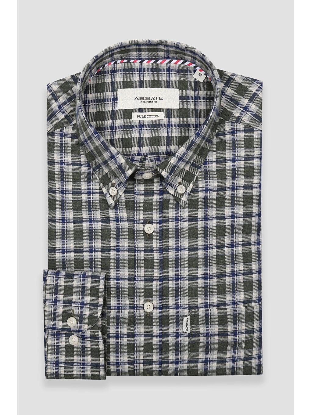 Aldo Poplin Pamuklu Comfort Fit Yeşil Düğmeli Yaka Erkek Kareli %100 Pamuk Gömlek-4