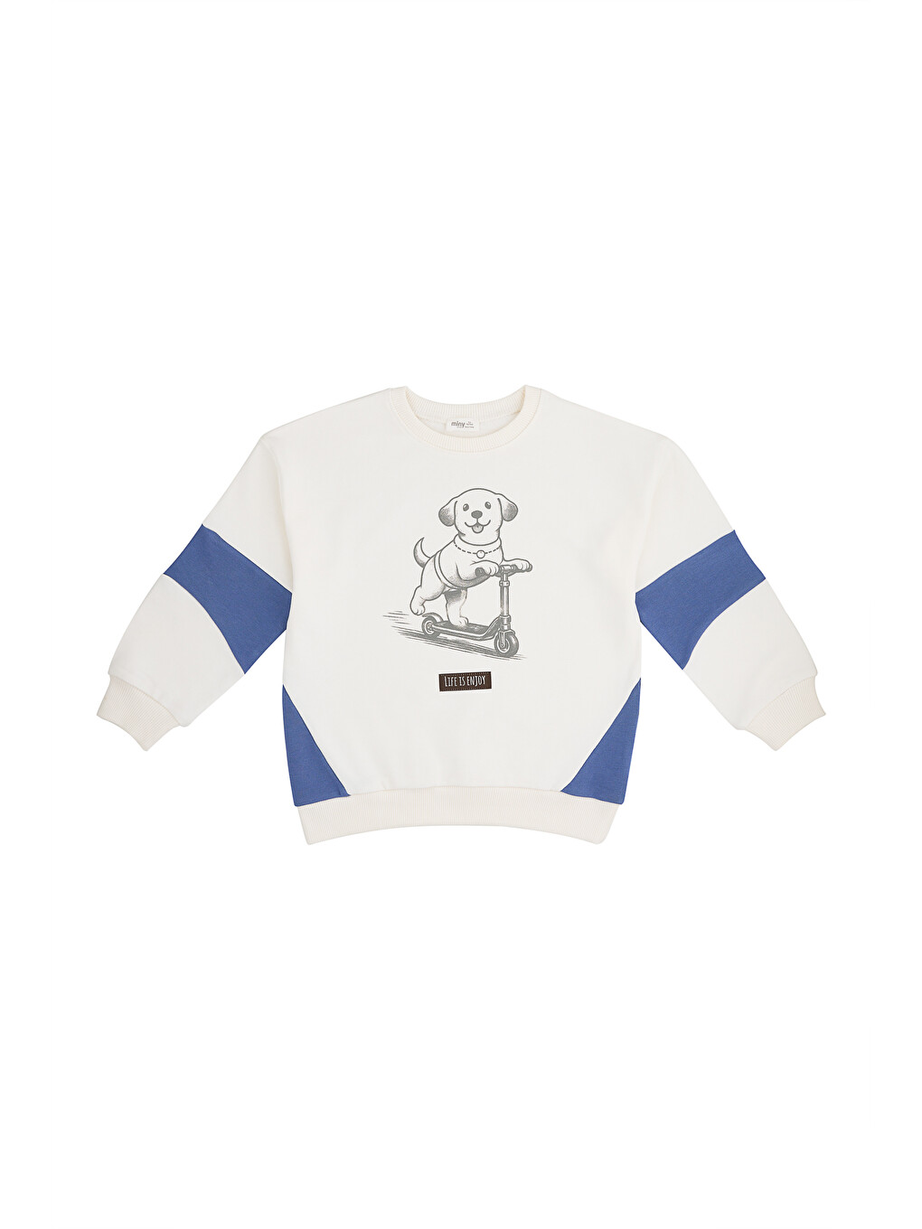 Köpek Desenli Sweatshirt 2-6 Yaş Ekru-1