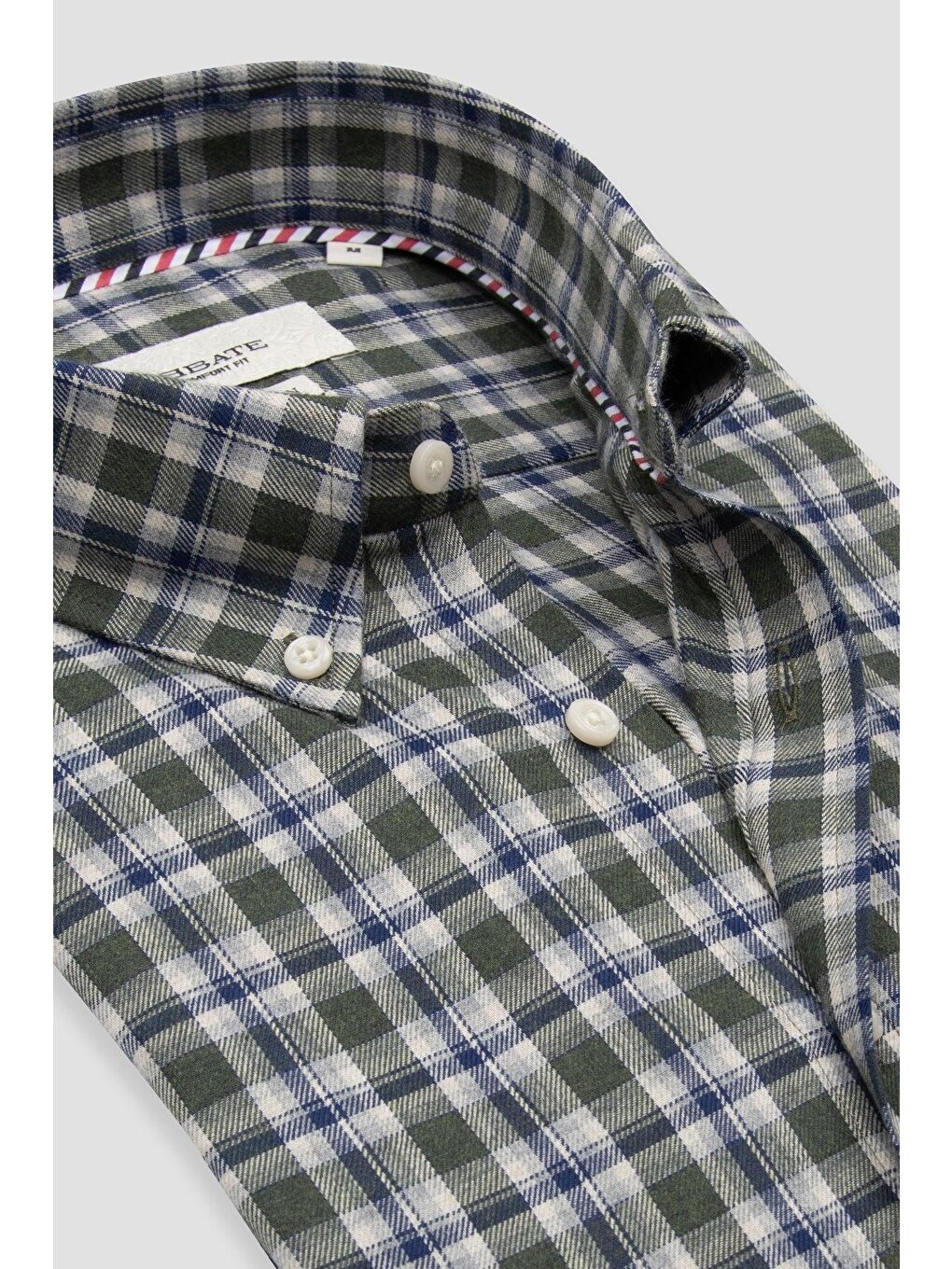 Aldo Poplin Pamuklu Comfort Fit Yeşil Düğmeli Yaka Erkek Kareli %100 Pamuk Gömlek-5
