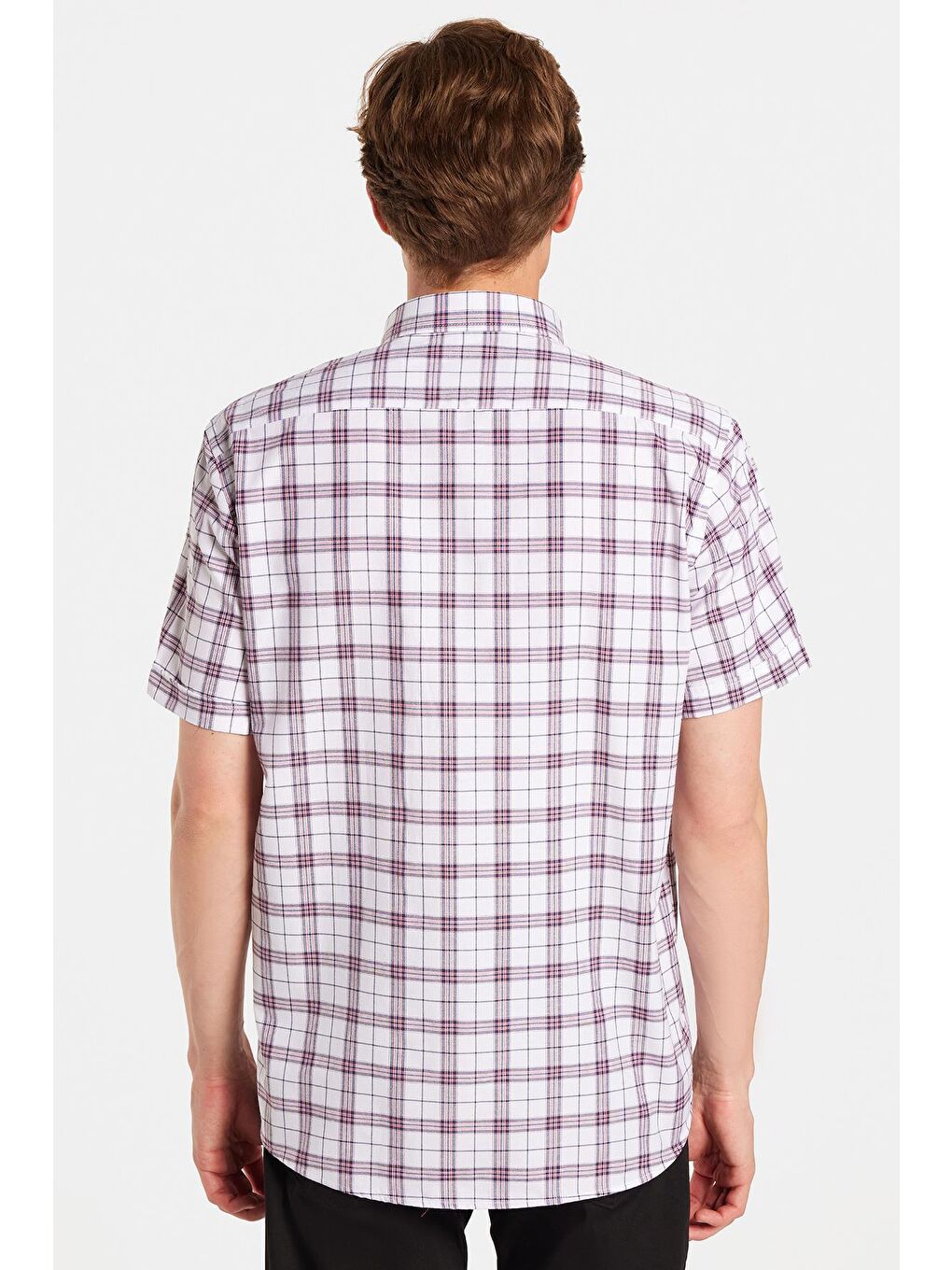 Karışık Erkek Regular Fit Klasik Kesim Pamuklu Tek Cepli Ekoseli Düğmeli Yaka Gömlek-4