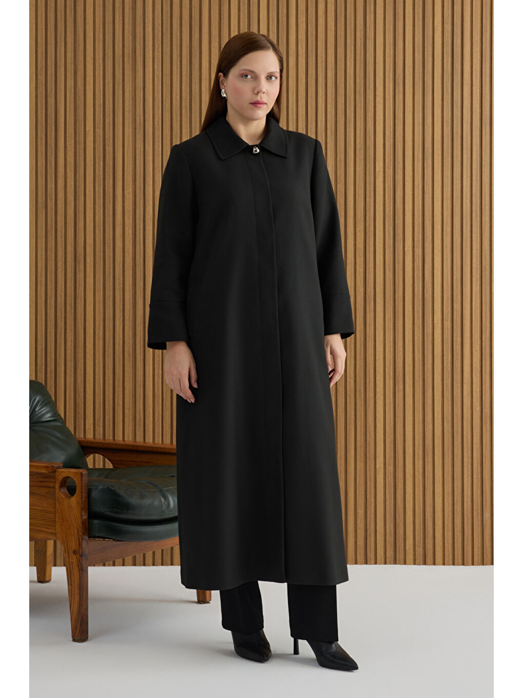 Siyah Dokuma Pardösü-1