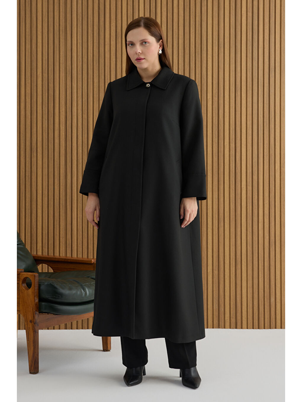 Siyah Dokuma Pardösü-2