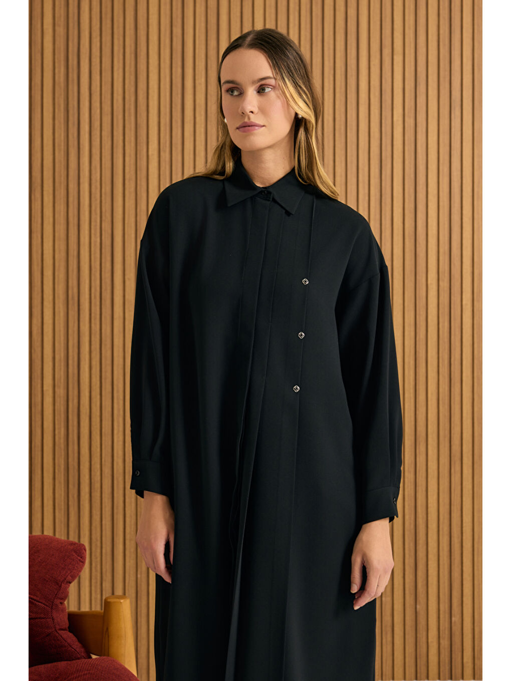 Siyah Koza Logo Detaylı Tunik-3