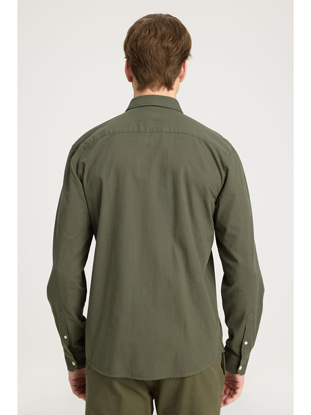 Haki Regular Fit Normal Kesim Uzun Kollu Gömlek-4