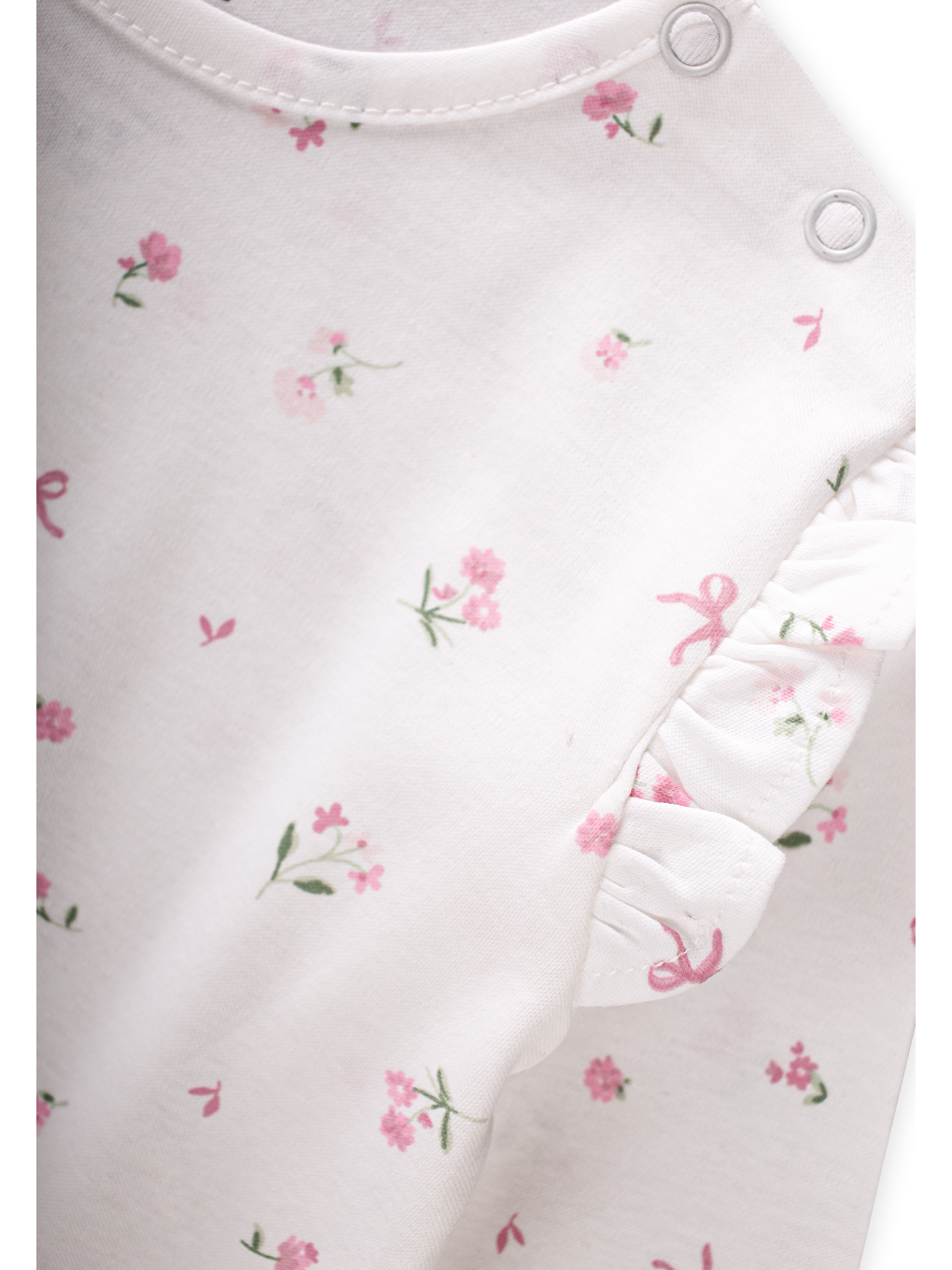 Ekru Pijama Takım 1-5 Yaş Çıtır Çiçek Desen-2