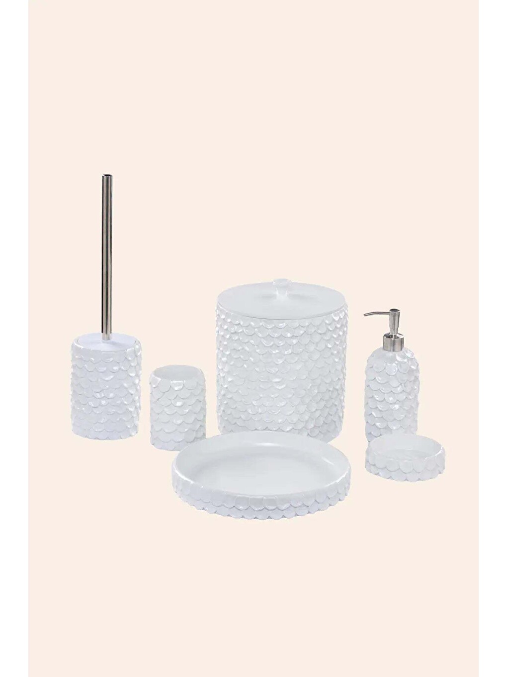Beyaz Lindy 5 Parça Banyo Seti Pearl-1