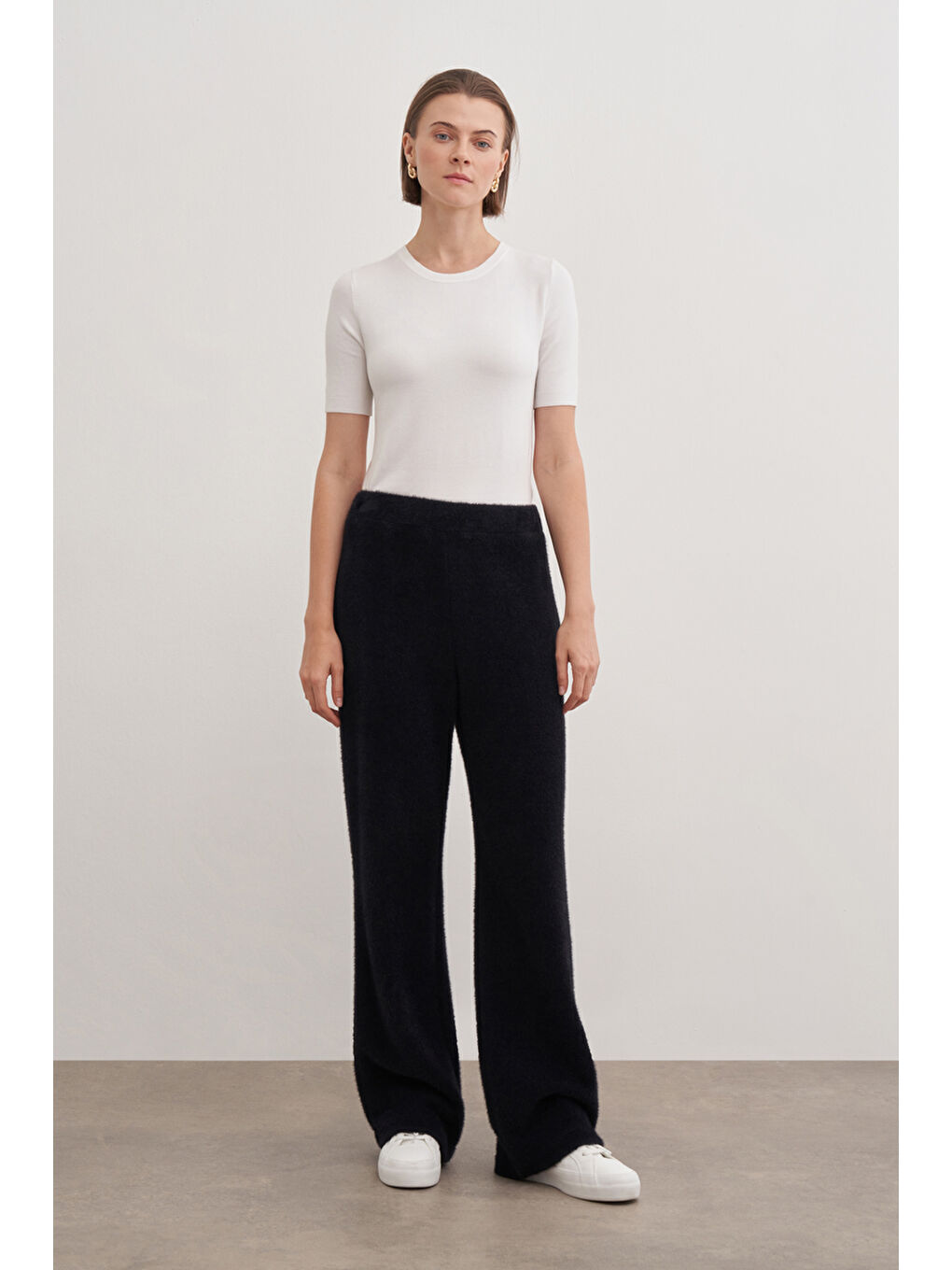 Siyah Boru Paça Pantolon-1