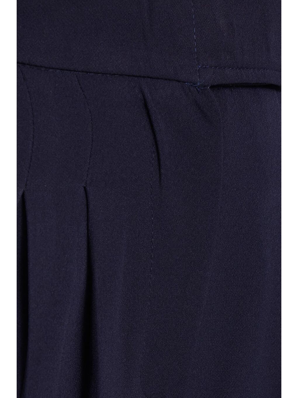 Kadın Regular Fit Klasik Kesim Cırt Kapamalı Palazzo Lacivert Pantolon-5