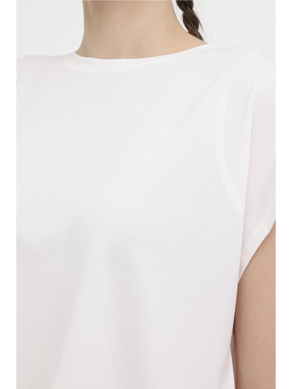 Bej WL FANCY 11MD1012 4FX Ekru Kadın Kısa Kol Tişört-3