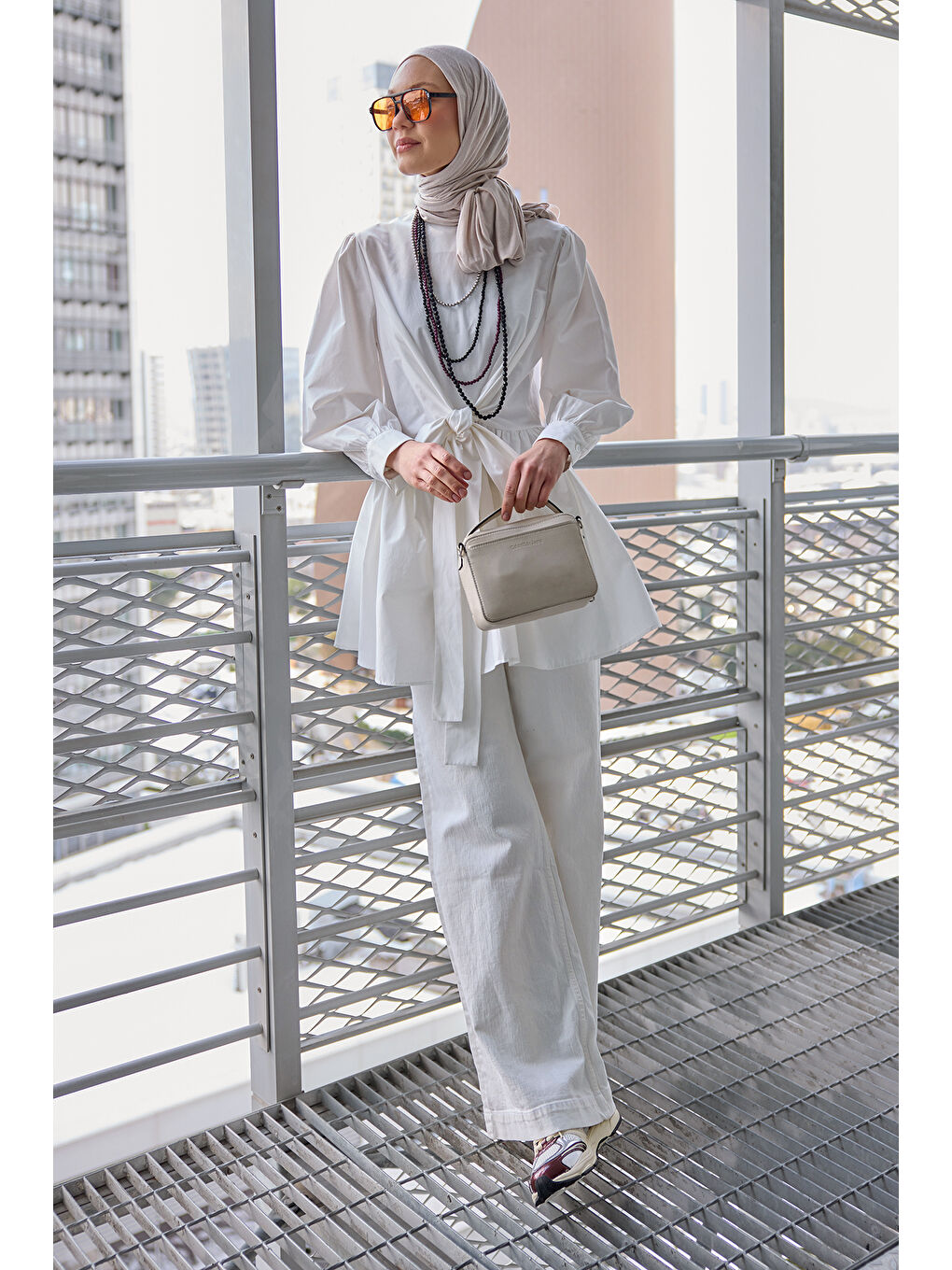 Kadın Önden Bağlamalı Bluz Beyaz-2