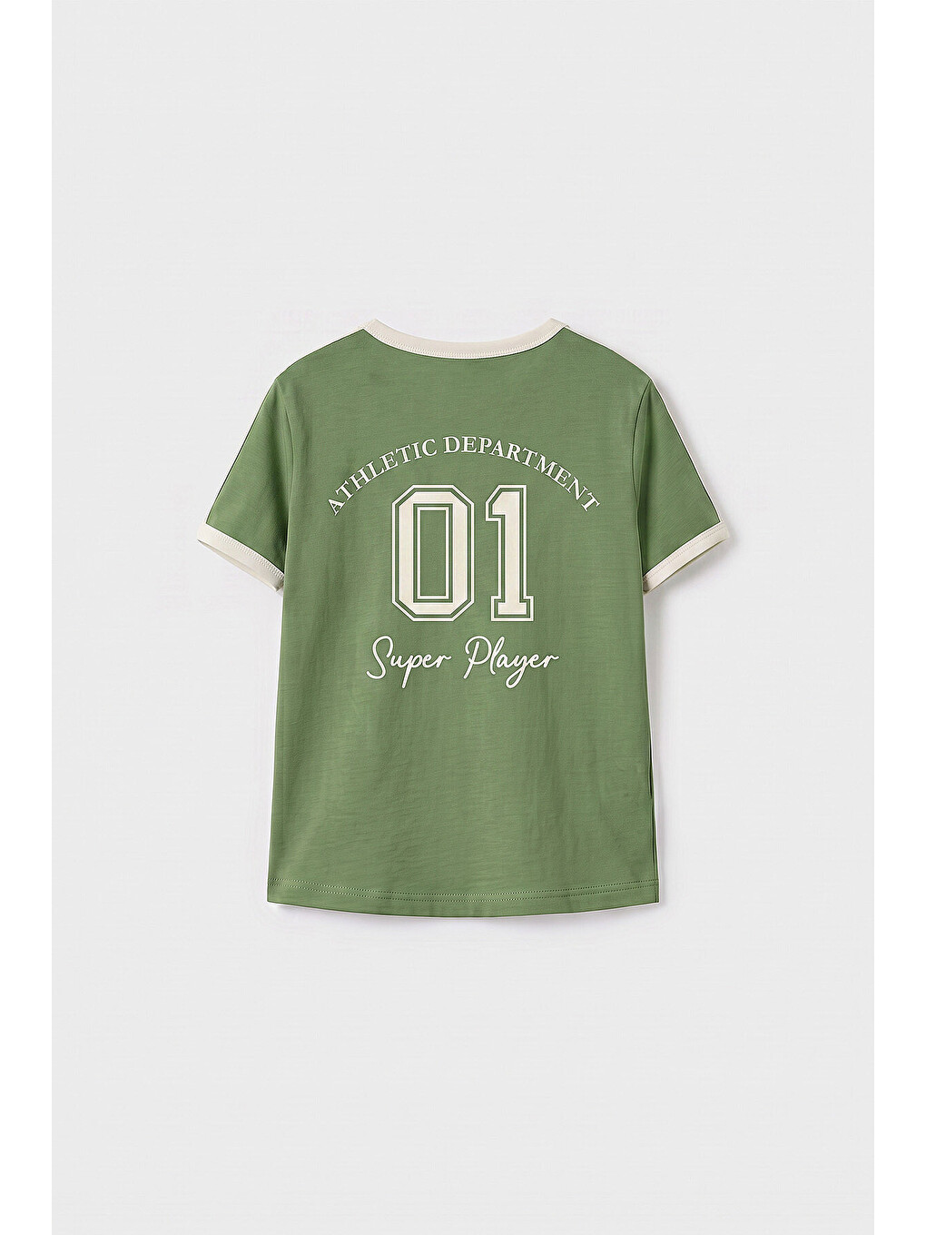 Yeşil Kaktüs Omuz Biye Detaylı Baskılı Kız Çocuk T-shirt - 75181-1