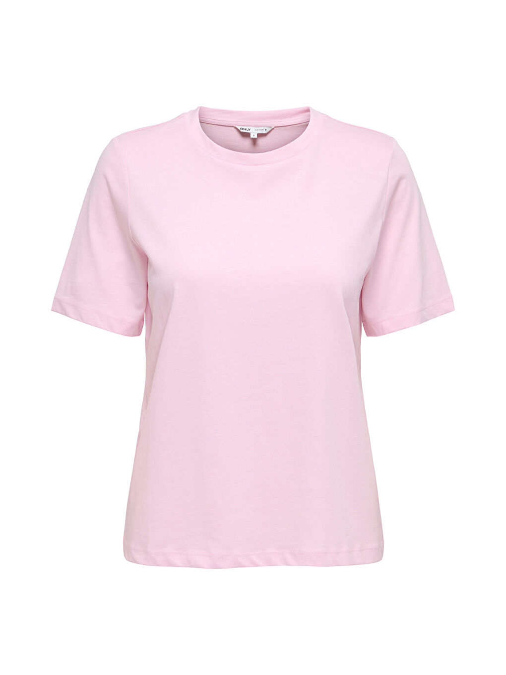 Pembe Onlonly % 100 Pamuk Regular Fit Bisiklet Yaka Kadın T Shirt 15270390-2