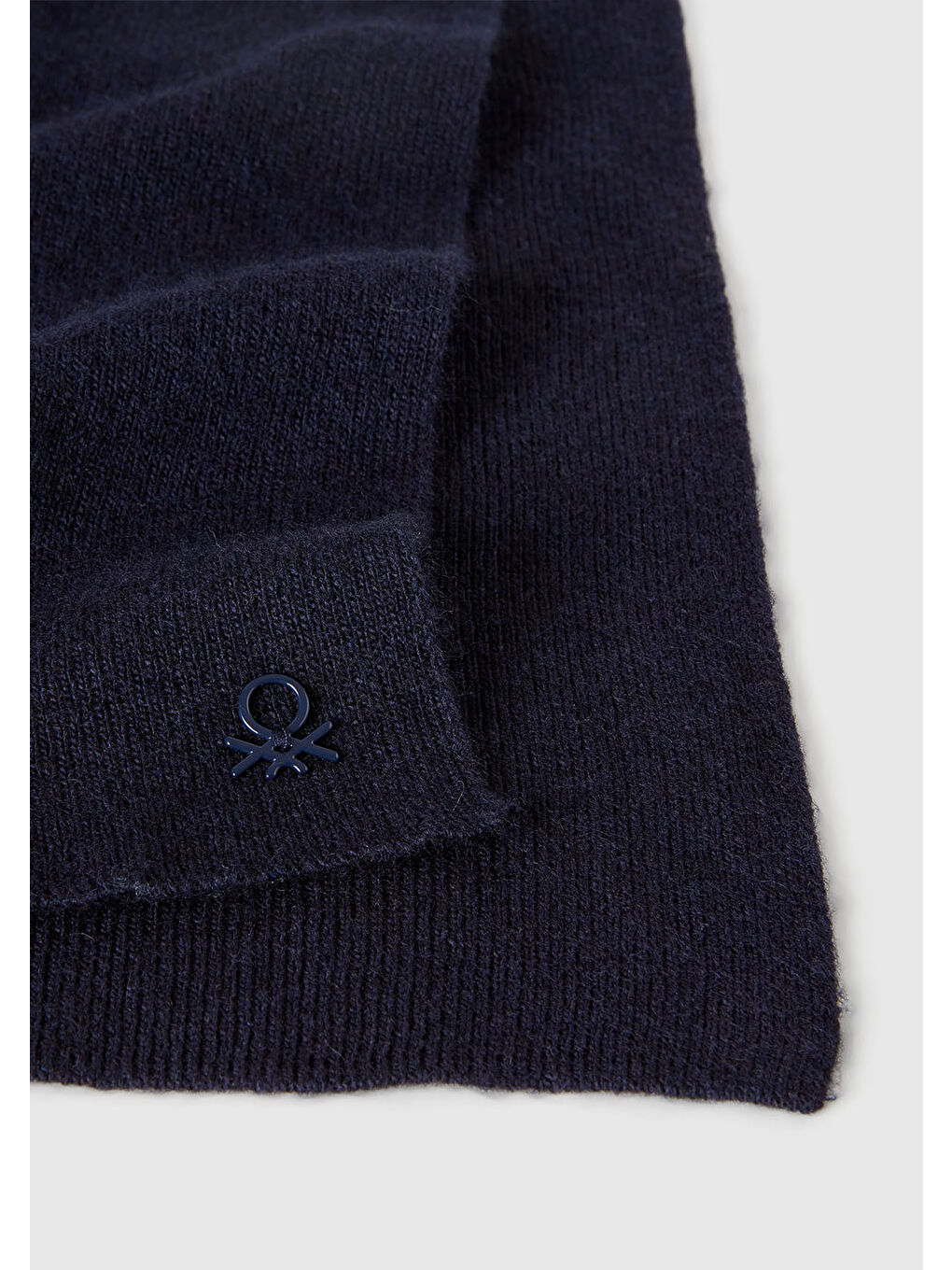 Kız Çocuk Lacivert Yün ve Viskoz Karışımlı Logo Nakışlı Atkı-2