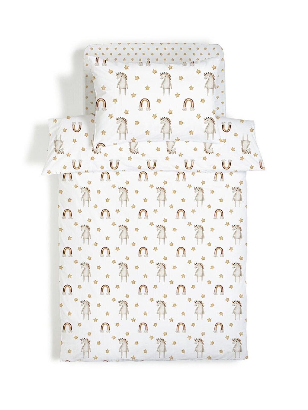 Karışık Çift Taraflı Hayvan Desenli Çarşafsız Takım Tek Kişilik Nevresim Takımı 160x220 Cm-1