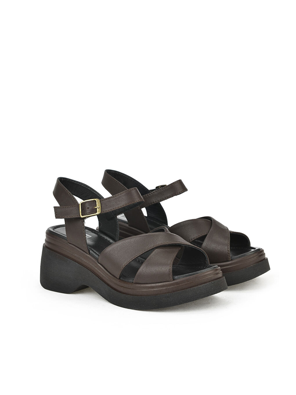 Kahverengi Kadın Hakiki Deri Topuklu Sandalet 141992Z61001 Kahve-2