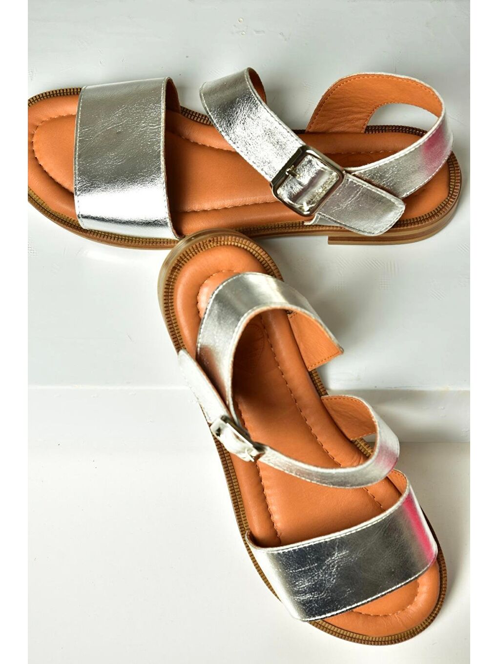 Gri Gümüş Kadın Sandalet U944150303-2