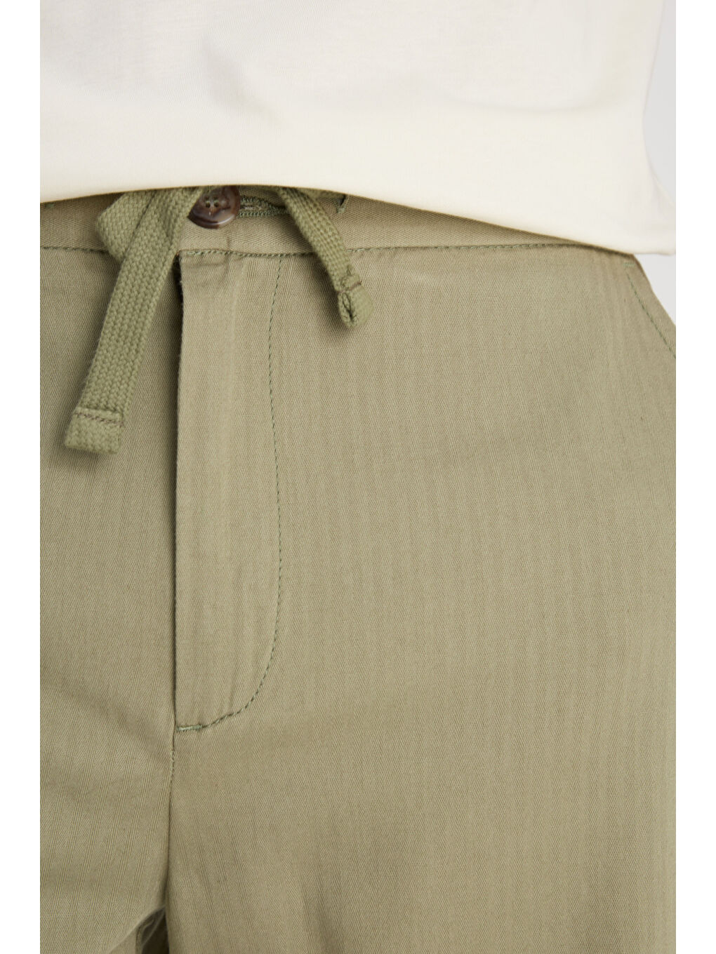 Regular Fit Normal Kesim %100 Pamuk Normal Bel Haki Chino Şort-2