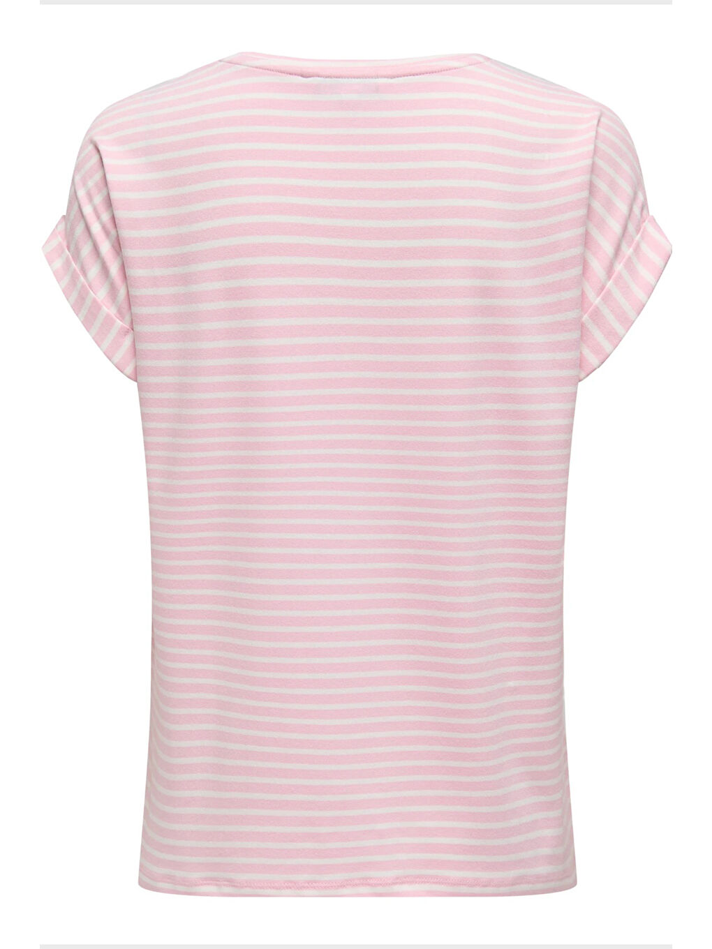 Pembe Onlmoster Streç Çizgili Regular Fit Bisiklet Yaka Kadın T Shirt 15206243-5