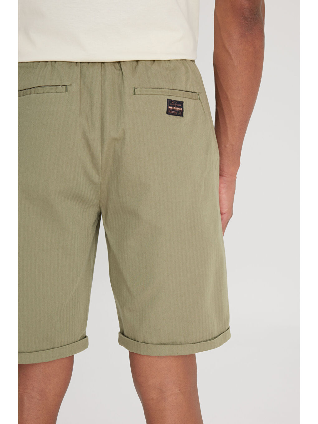 Regular Fit Normal Kesim %100 Pamuk Normal Bel Haki Chino Şort-3